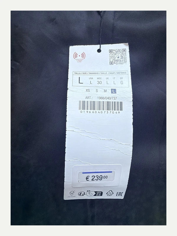 Veste en daim Zara kaki – détail
